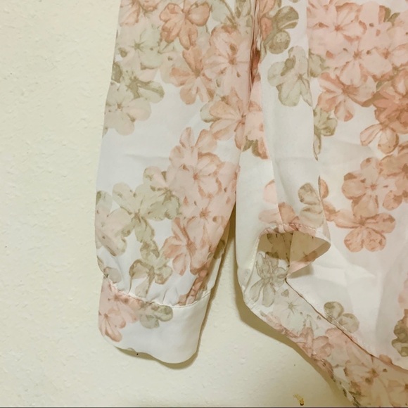 ROSE & OLIVE pink floral long sleeves blouse womens size S cottage romactic - Picture 4 of 9